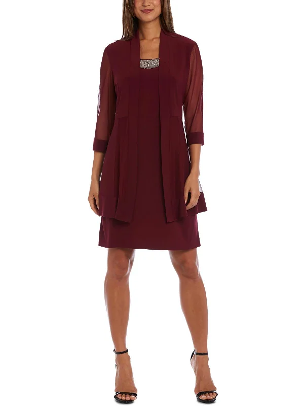The Latest Fashion Trends Womens Embellished 2PC Two Piece Dress
