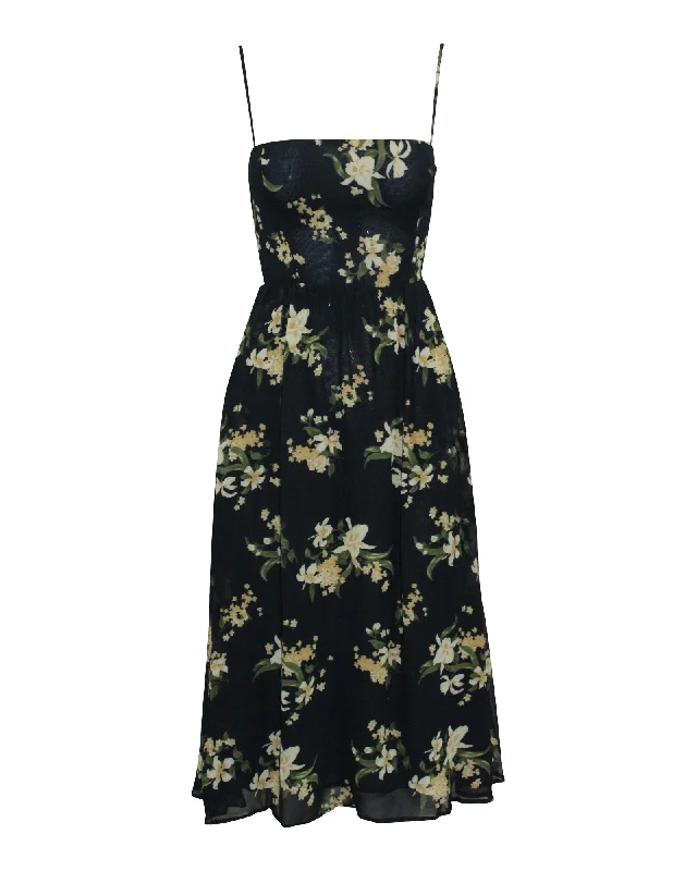 Wardrobe Refresh Reformation Kourtney Floral Printed Dress in Multicolor Viscose