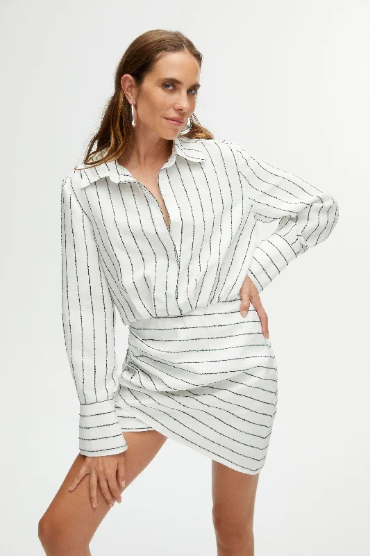 Valentine's Special Striped Shirt Dress