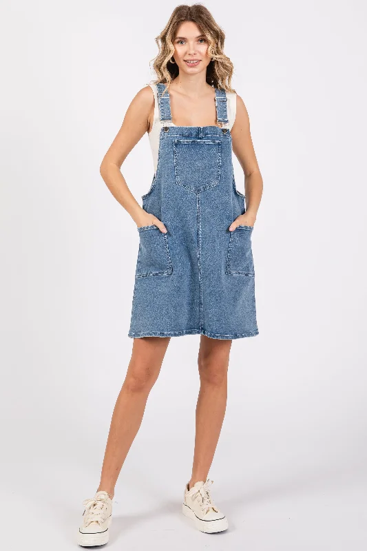 Exclusive Discount Navy Denim Overall Dress