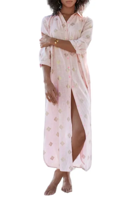 Versatile Wardrobe Essentials Ivy Shirt Dress In Blush