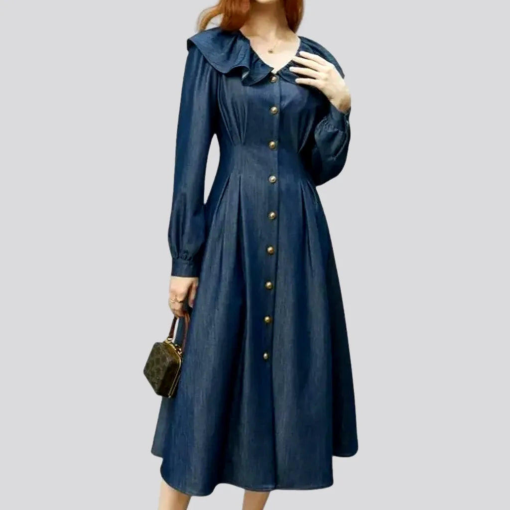 Hot Picks Classic flared denim jeans dress