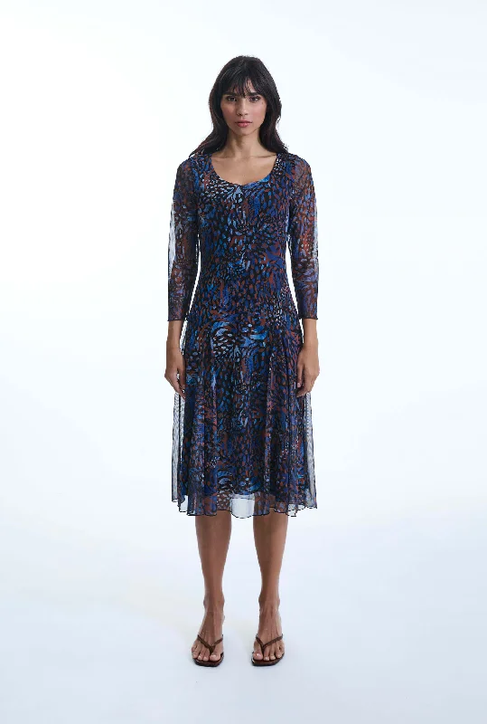 Pastel Styles Sheer Printed Dress