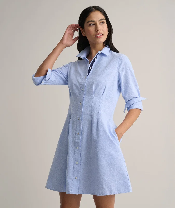 Plus Size Women Wear Cotton Oxford Jules Shirt Dress