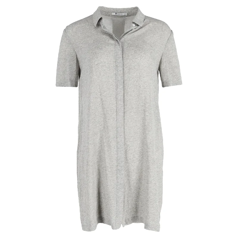 Fashion Sale Alexander Wang Mini Fray Detail Shirt Dress in Grey Cotton