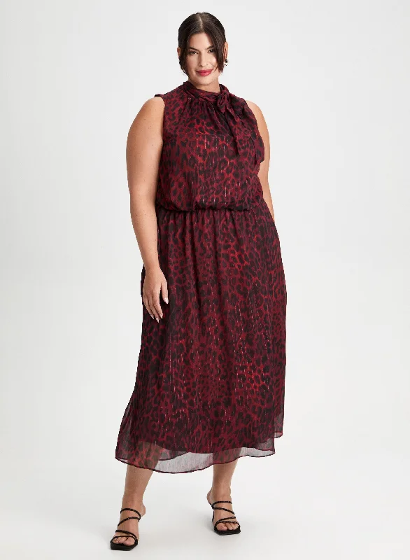 Holiday Glam Animal Print Dress