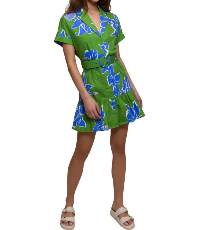 Clearance Sale Online Camp Shirt Dress In Green