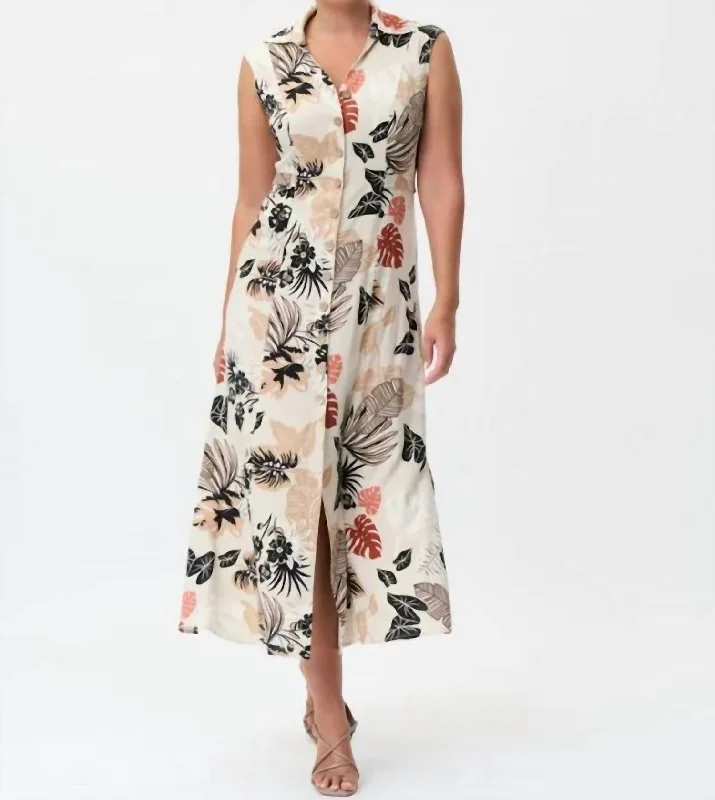 Graceful Fashion Midi Shirt Dress In Moonstone/multi