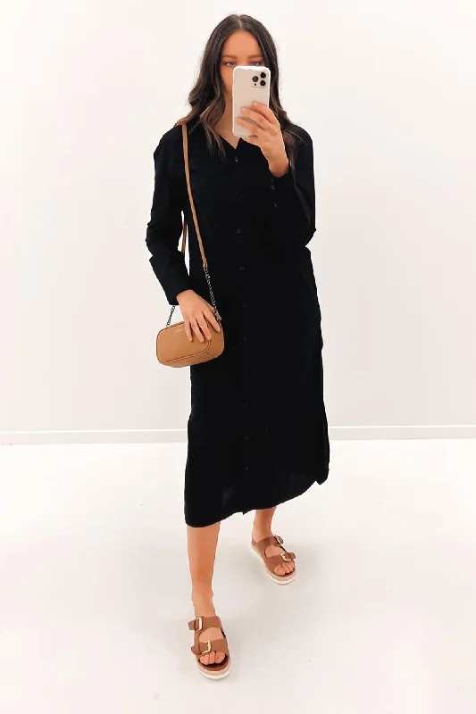 Trendy Styles Willow Shirt Dress Black