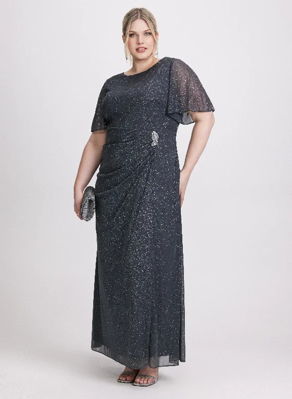 Clothing Online Embellished Glitter Mesh Dress