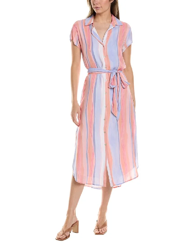 Stylish Women's Apparel Bella Dahl Cap Sleeve Rounded Hem Maxi Shirt Dress