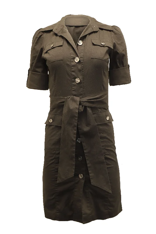 Chic & Cozy Apparel Diane Von Furstenberg Vastago Shirt Dress in Black Cotton