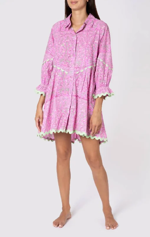 Clearance Sale Online Raglan Shirt Dress in Orchid/Mint