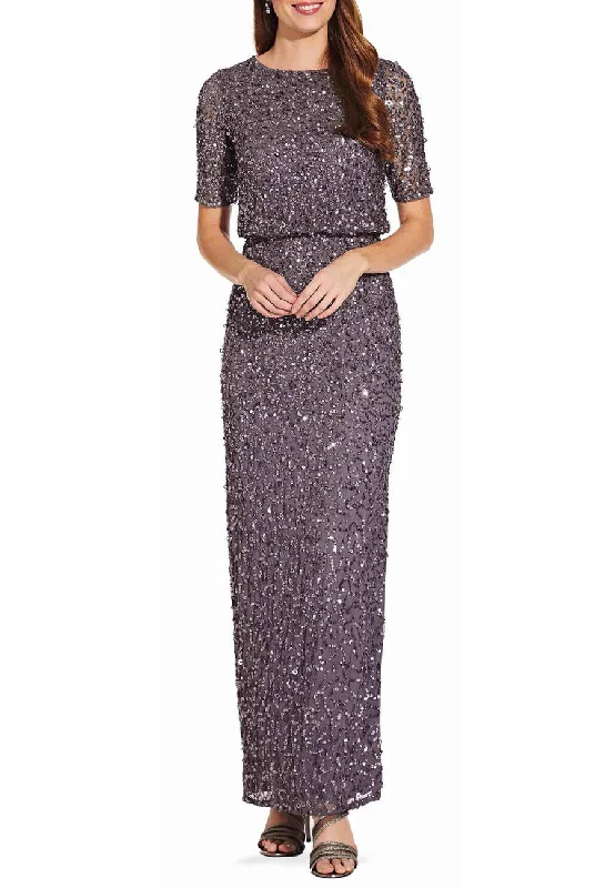 Redefining Women's Style Dark Purple Short Sleeves Blouson Dress