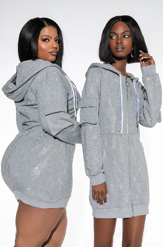 Big Discounts RHINESTONE TIGER PRINT SWEATSHIRT DRESS