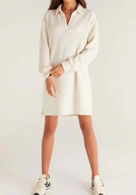 Women's Clothing Online Sale Aspen Sweatshirt Dress In Adobe White