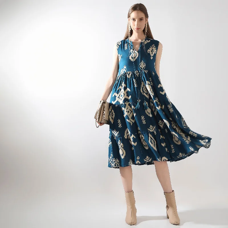Wardrobe Upgrade Flare Fit Printed Dress