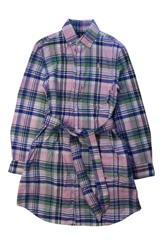 Business Casual Outfits Ralph Lauren Checkered Belted Shirt Dress 10Y