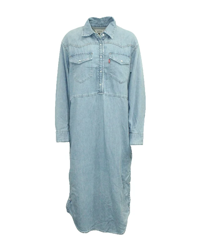 Best Sellers Ganni x Levi'S Denim Shirt Dress in Light Blue Cotton