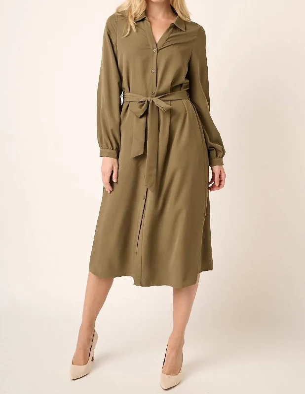 Clothing Sales Anna Shirt Dress In Olive