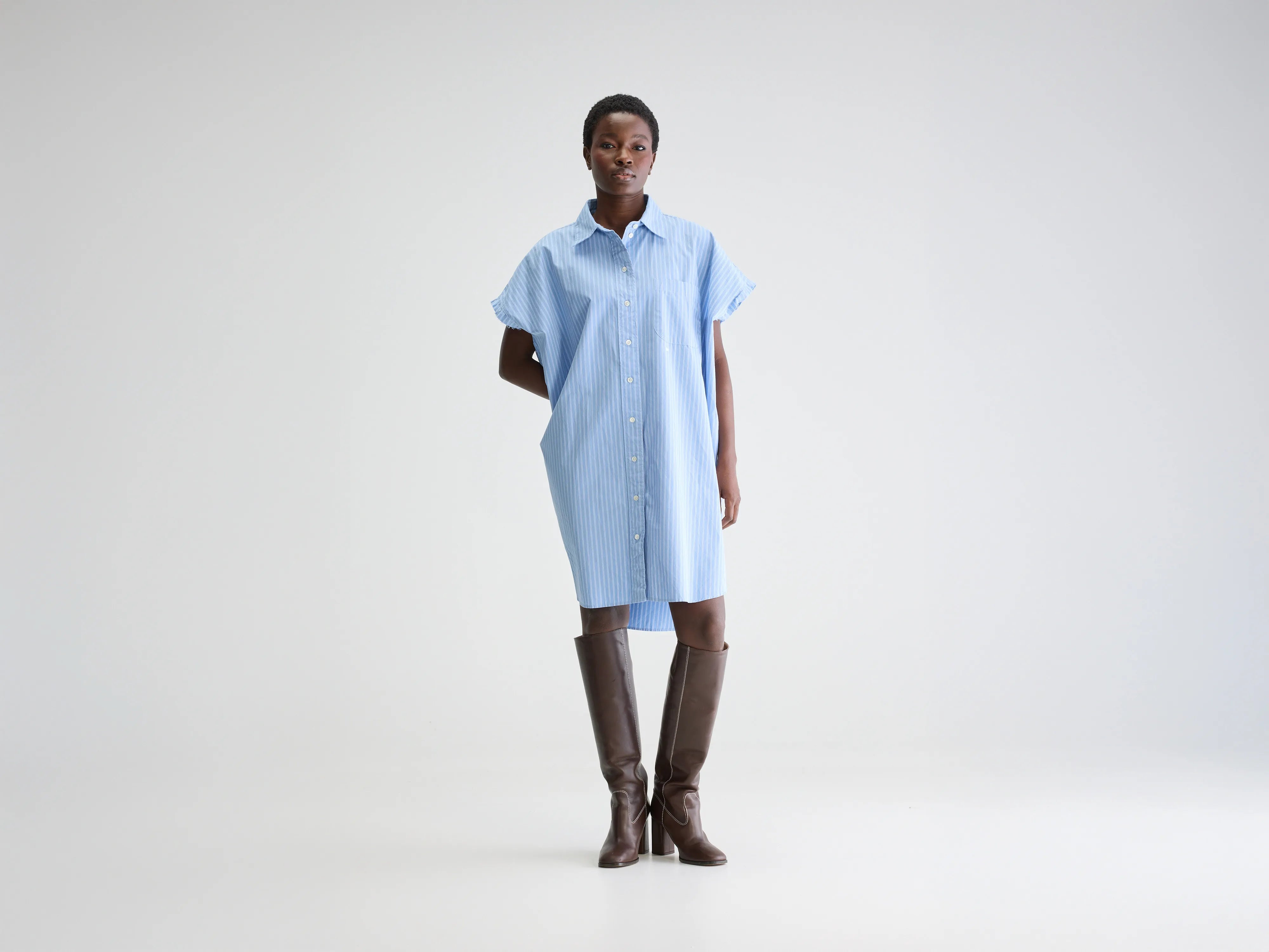 Trending Items Gianna sleeveless shirt dress (251 / W / STRIPE N)