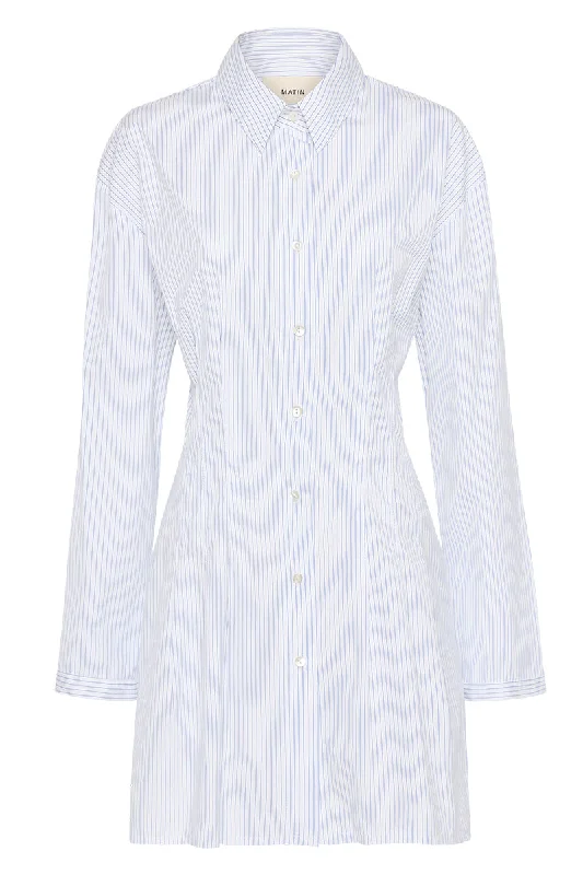 Colorful Clothing Sonia Striped Mini Shirt Dress