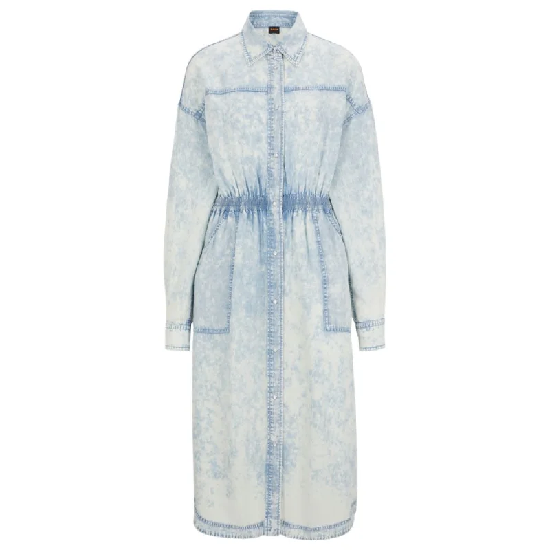 Clothing Sale Regular-fit shirt dress in denim-effect fabric