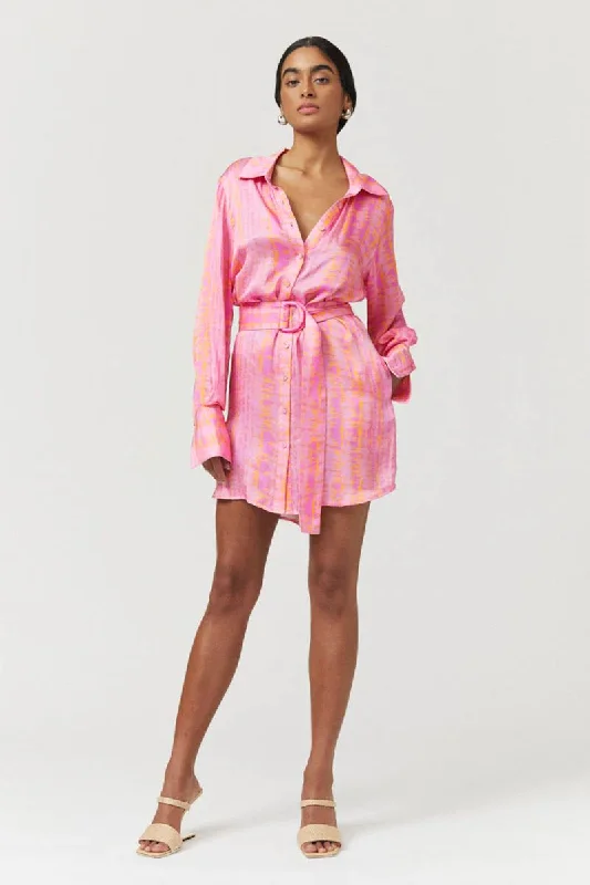 Premium Style Suboo Leyla Mini Shirt Dress - Print