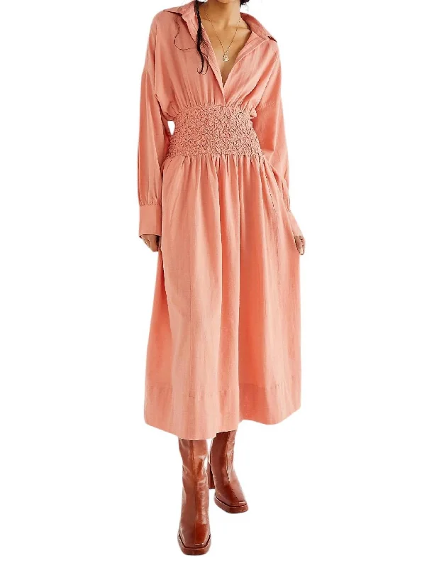 Flash Sales Today Monika Shirt Dress In Peach