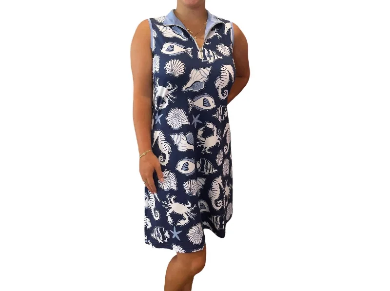 Clothes For Sale Sleeveless Swing Dress In Sea Life