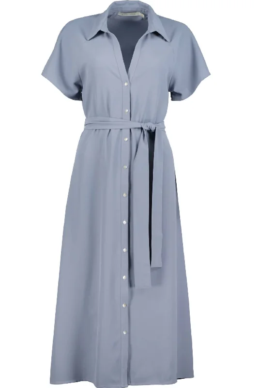 Chic Style, Always In Vogue Women's Aston Shirt Dress In Celestial