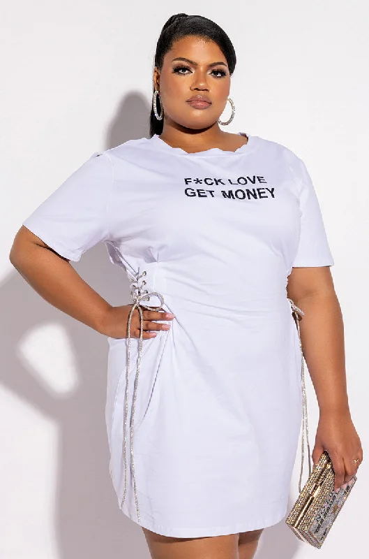 Fashion Forward PLUS GET MONEY GRAPHIC T SHIRT DRESS