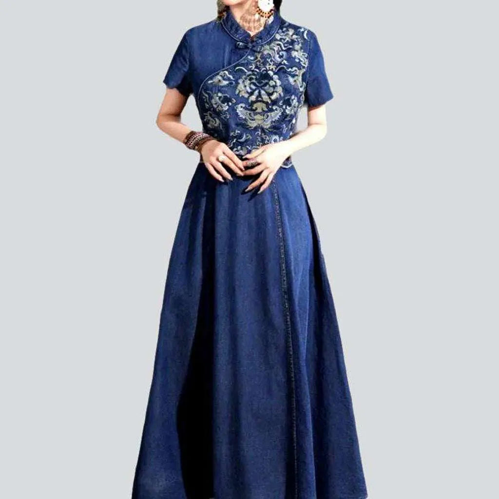 Big Savings Chinese style boho jeans dress