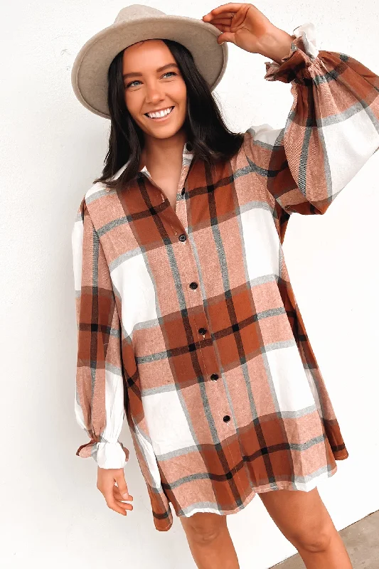 End of Season Sale Ciara Shirt Dress Brown