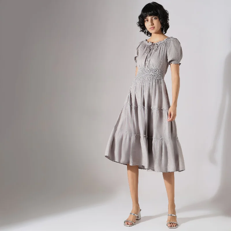 Trend Alert Flare Fit Printed Dress