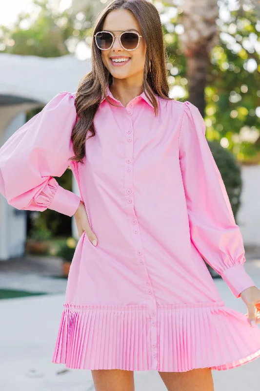 Outfits For Girls Feeling Serene Light Pink Shirt Dress