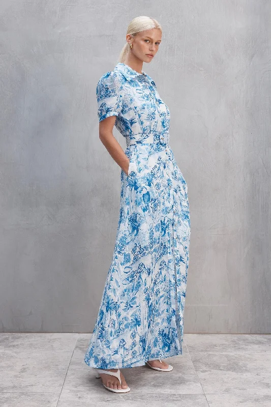 Sophisticated Outfits Sofia Irina Aly Shirt Dress - Blue Floral