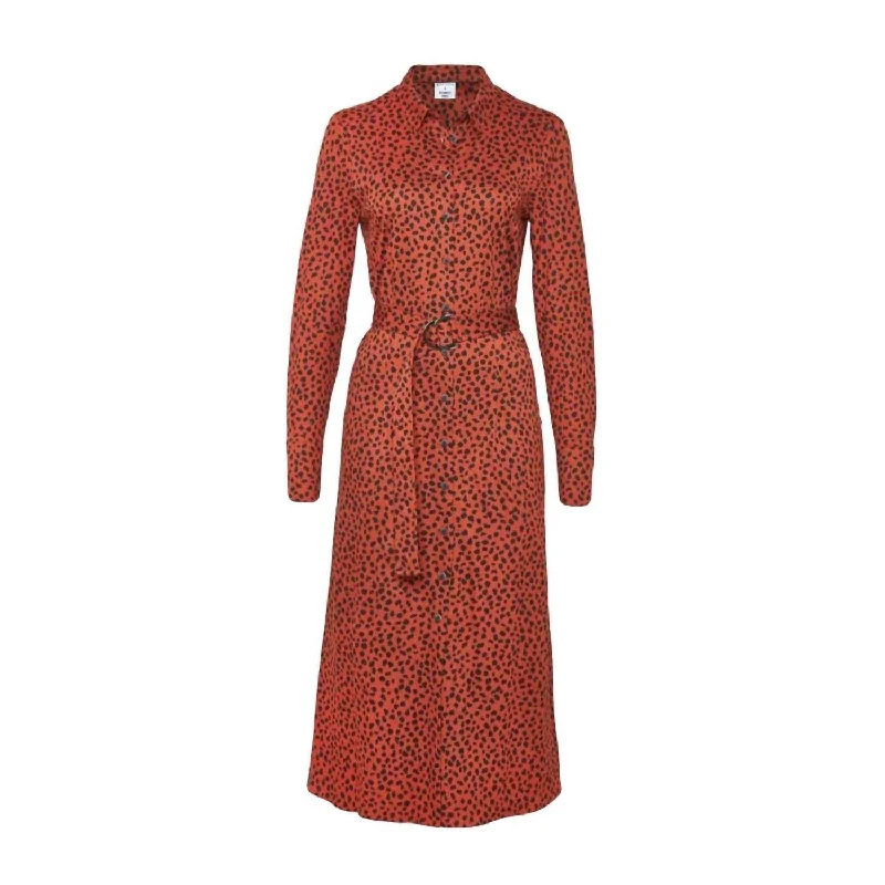 Flash Sale Online Long Shirt Dress In Animal Dot