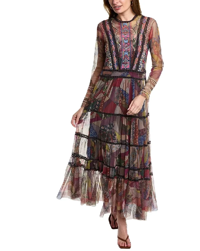 Colorful Clothing JOHNNY WAS GERVASE MESH DRESS (SLIP) MULTI MULTI