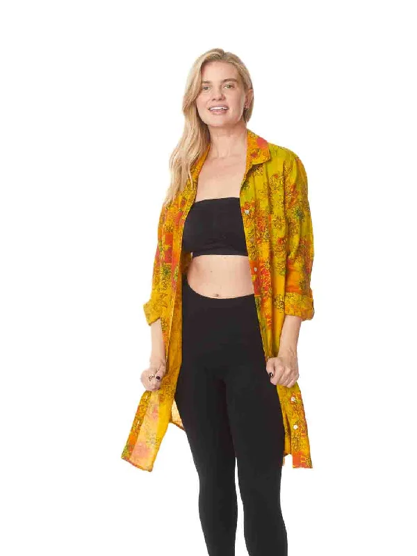 Best Online Boutiques Tianello Print "MANGO"  Linen "Savoir" Shirt Dress