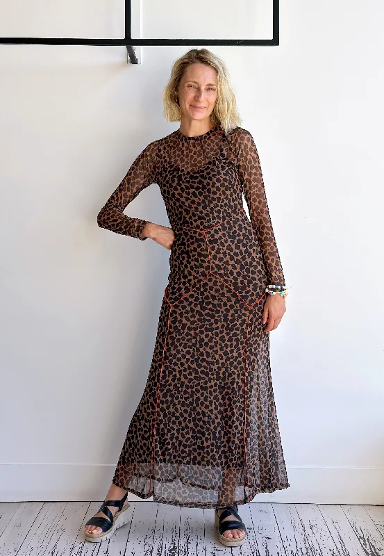 Style Revolution Leopard Cleo Mesh Dress
