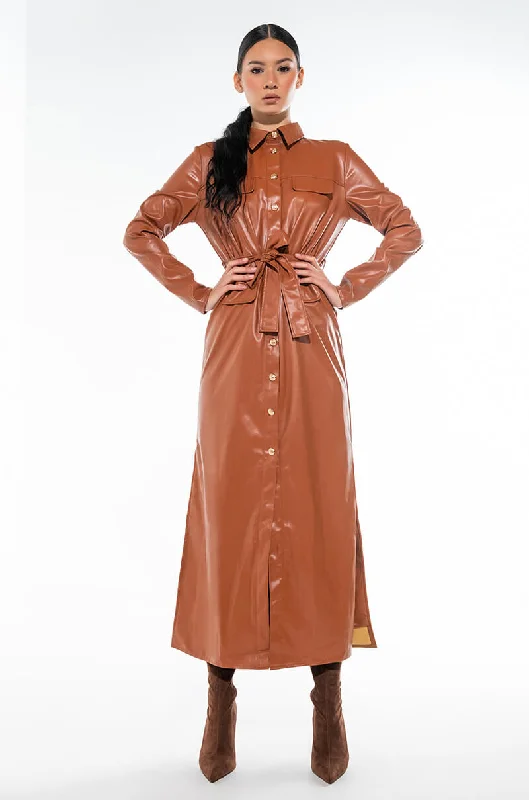 Festival Fashion FOREVER VEGAN LEATHER SHIRT DRESS