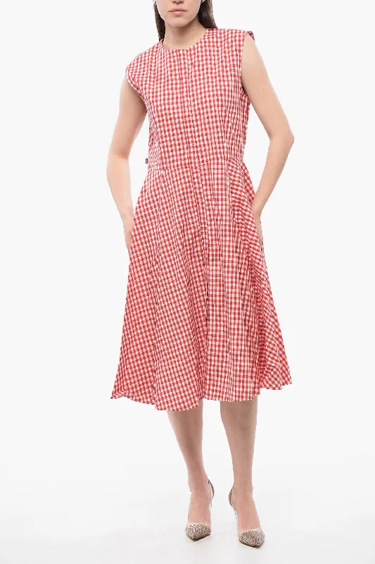 Sustainable Fashion Extravaganza Woolrich Archive Gingham Cotton Midi Shirt Dress