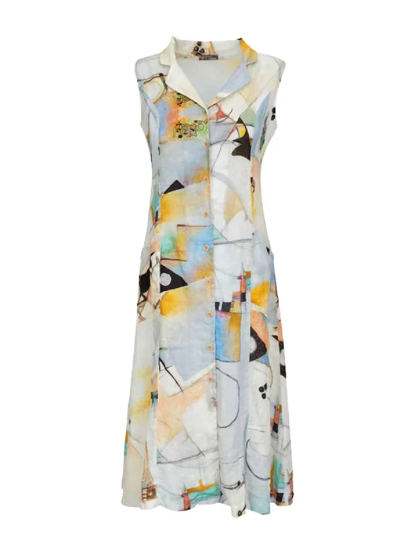 Find Your Unique Flair Linen Shirt Dress in Multi