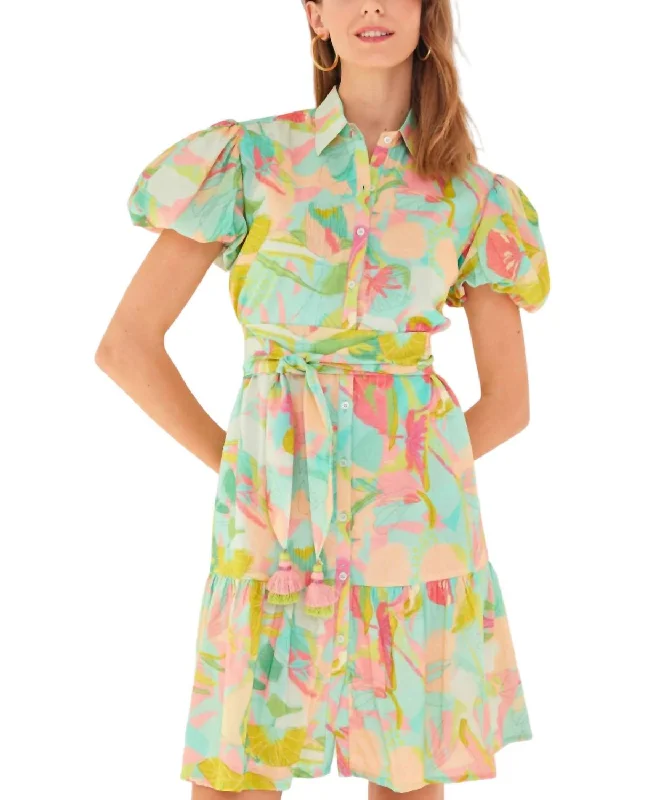 Durable Fashion Picks Olivia Shirt Dress In Turquoise