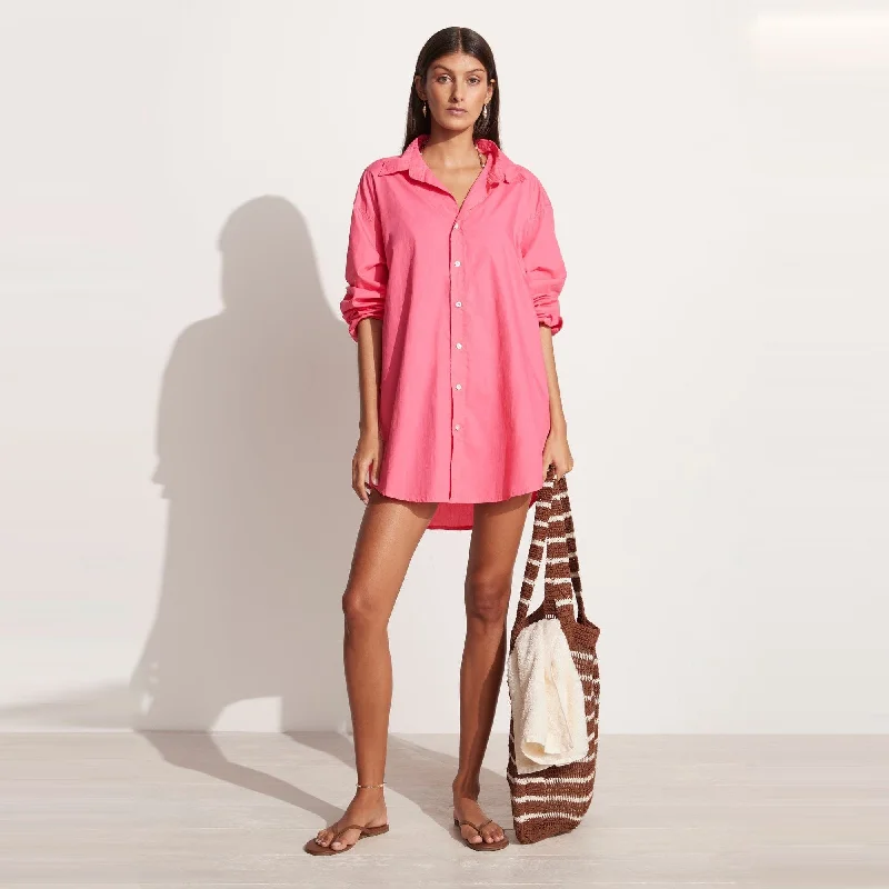Fashion Essentials Vega Shirt Dress (Hot Pink)