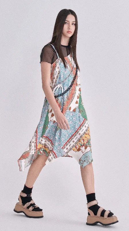 Don't Miss Out Scarf Printed Dress