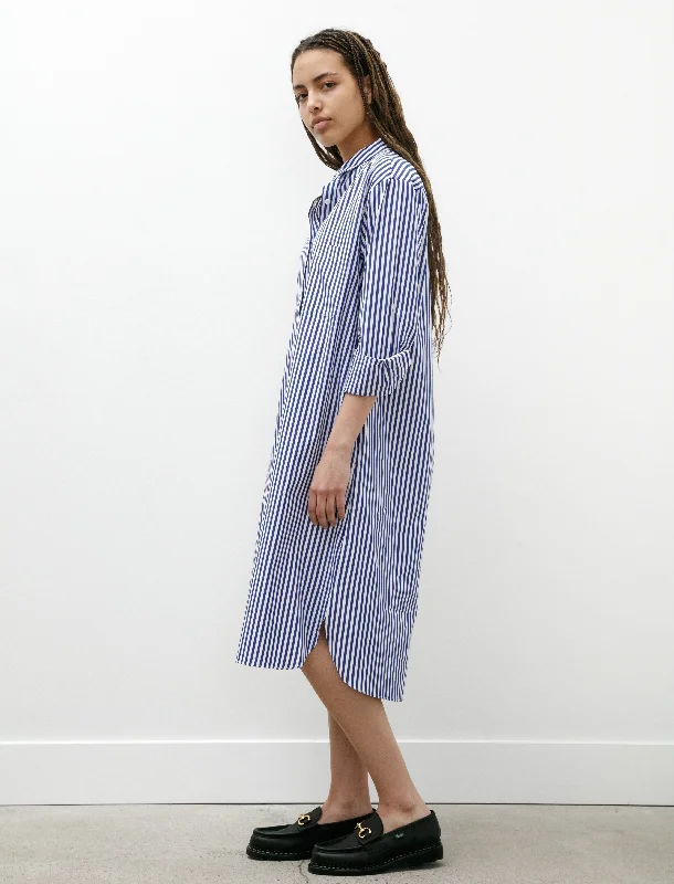 Glamorous Evening Wear Shirt Dress Blue/White Stripes