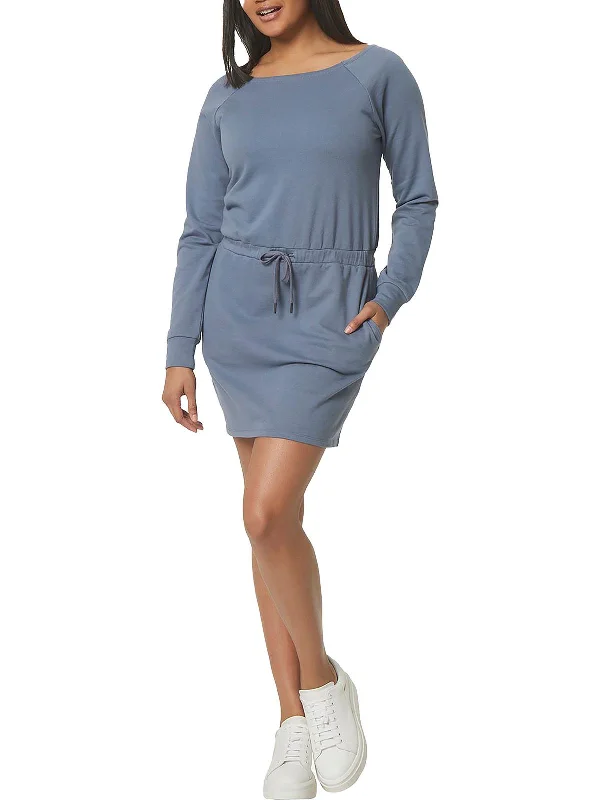 Fashion Sale Womens French Terry Adjustable Waist Sweatshirt Dress