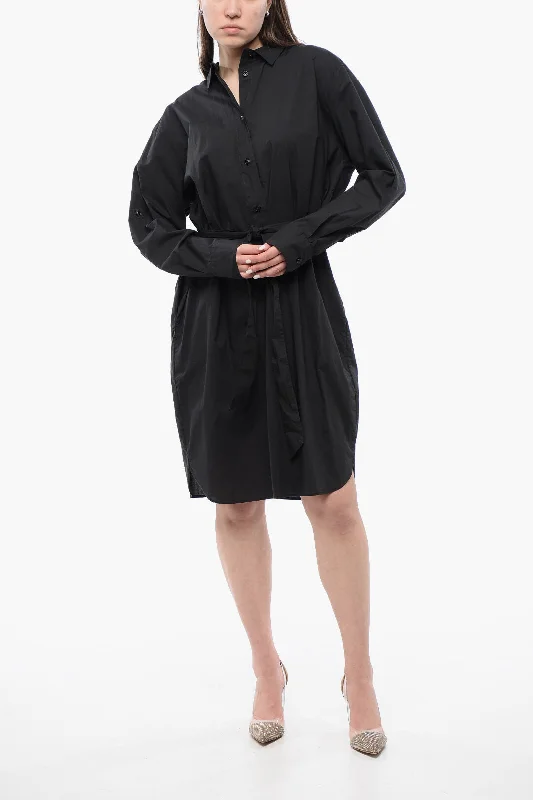 Comfort Meets Fashion Woolrich Belted Long Sleeved Shirt Dress